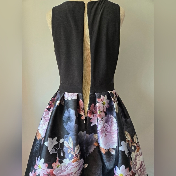 BA NITES Floral Black and Pink Mini Dress With Crinoline. Size 12 - Picture 7 of 12